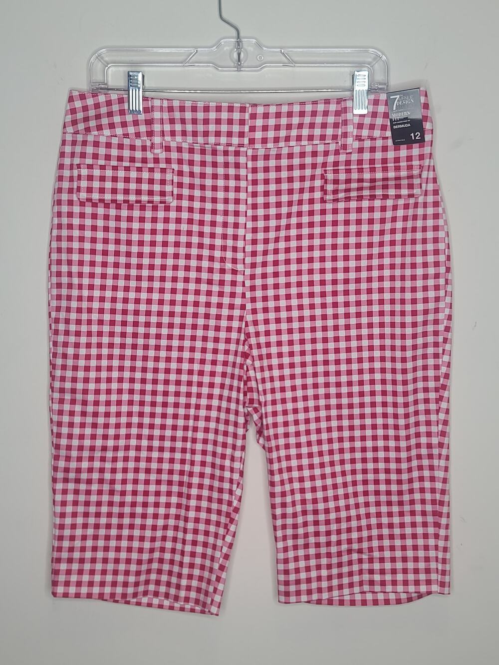 New York Company NY Co 7th avenue pink white gingham bermuda shorts - 12